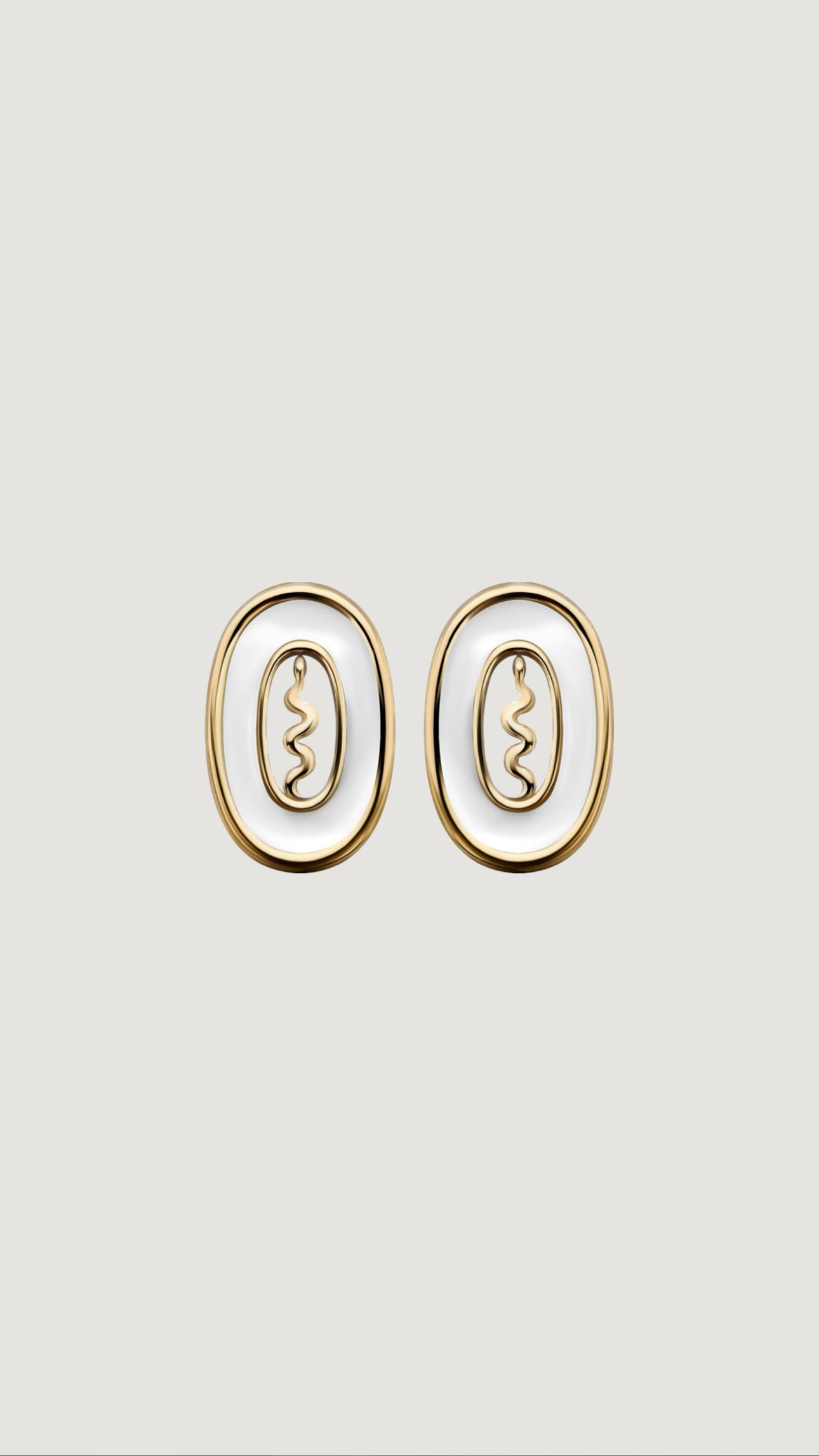 GUNIA SERPENT EARRINGS IN WHITE