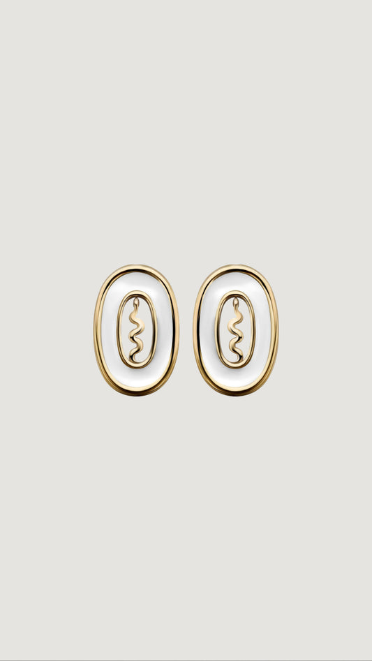 GUNIA SERPENT EARRINGS IN WHITE