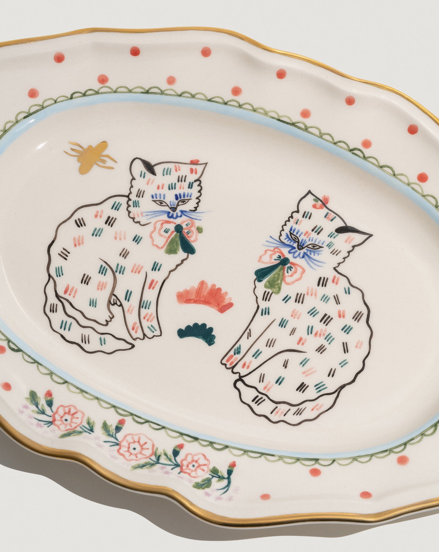 GUNIA OVAL PLATE WITH KITTENS