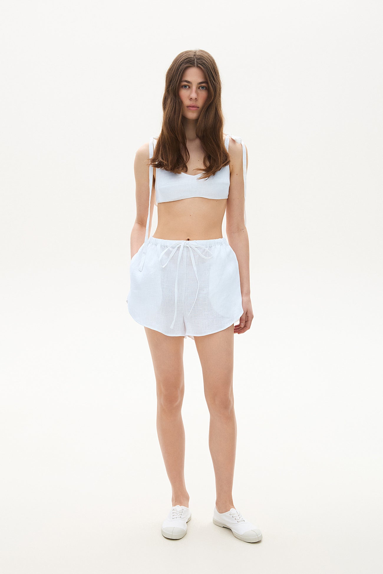 LINEN SHORTS WHITE