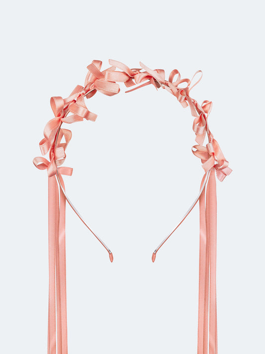 ETNODIM LIGHT SUMMER WREATH OF PEACH-COLORED SATIN THREAD "LEBIDKA"