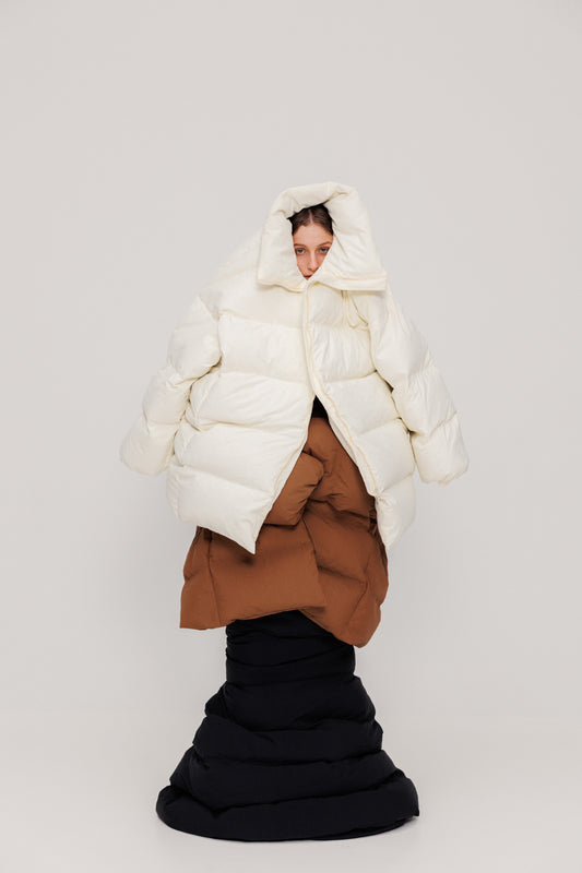 LONG DOWN JACKET MILK FW22